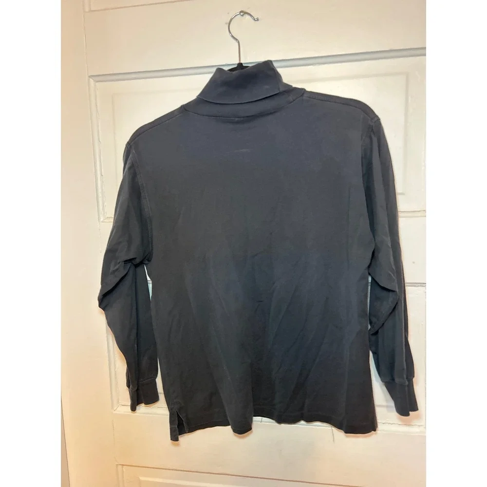 RARE 80s Vintage Real Clothes Saks Fifth Avenue‎ Cotton Turtleneck  Chic Black M